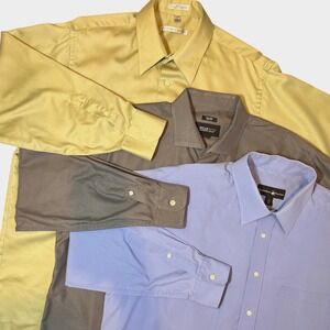 Geoffrey Beene & BH Polo Club Men's Dress Shirts BUNDLE OF 3‎ SHIRTS 17-32/33